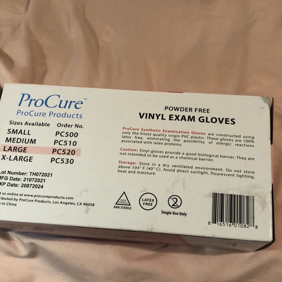 ProCure Vinyl Latex-Free And Powder-Free Exam Gloves (100) Size L PC520(New) - Picture 2 of 7